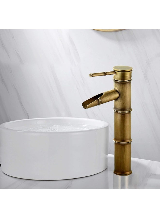 YD Premium Single-Handle Bathroom Faucet with Modern Bamboo-Inspired Design, Durable Build, Easy Installation, High Flow Efficiency, and Sleek Contemporary Style for Vanity Sinks - Image 4